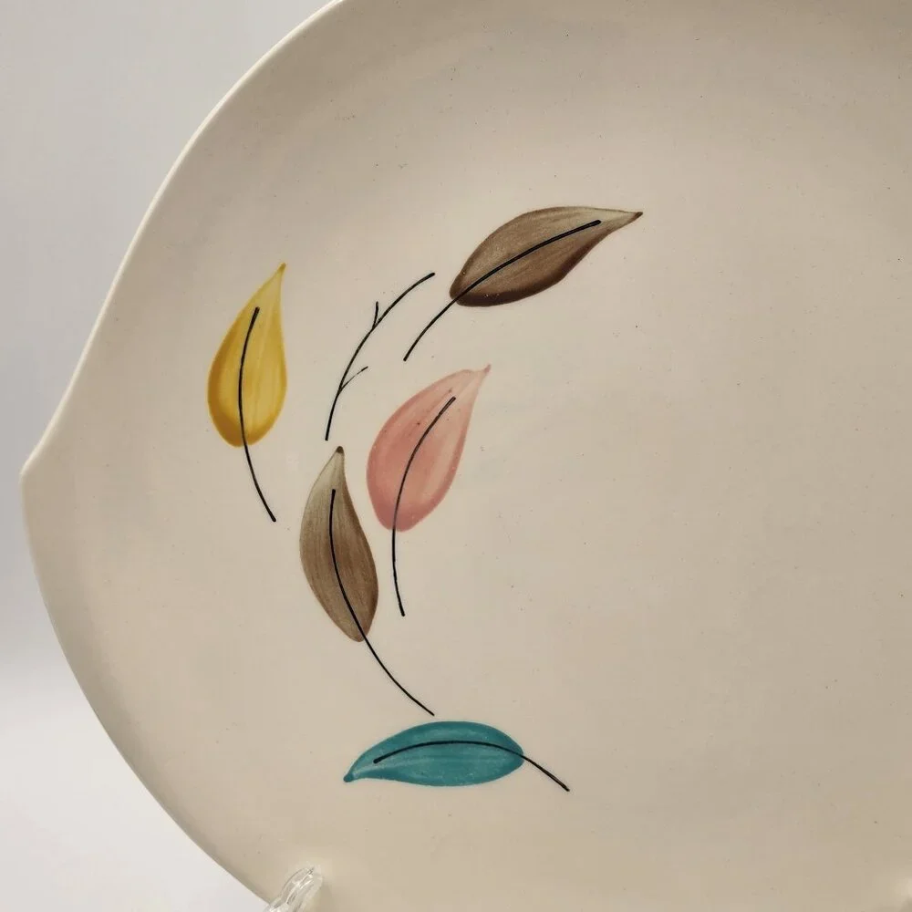 Rare Vintage Stetson MCM Hand Painted STT111 Design Round Chop Plate/Platter USA